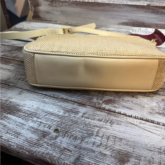 Etienne Aigner Beige and Cream Woven Crossbody Bag - Picture 5 of 9